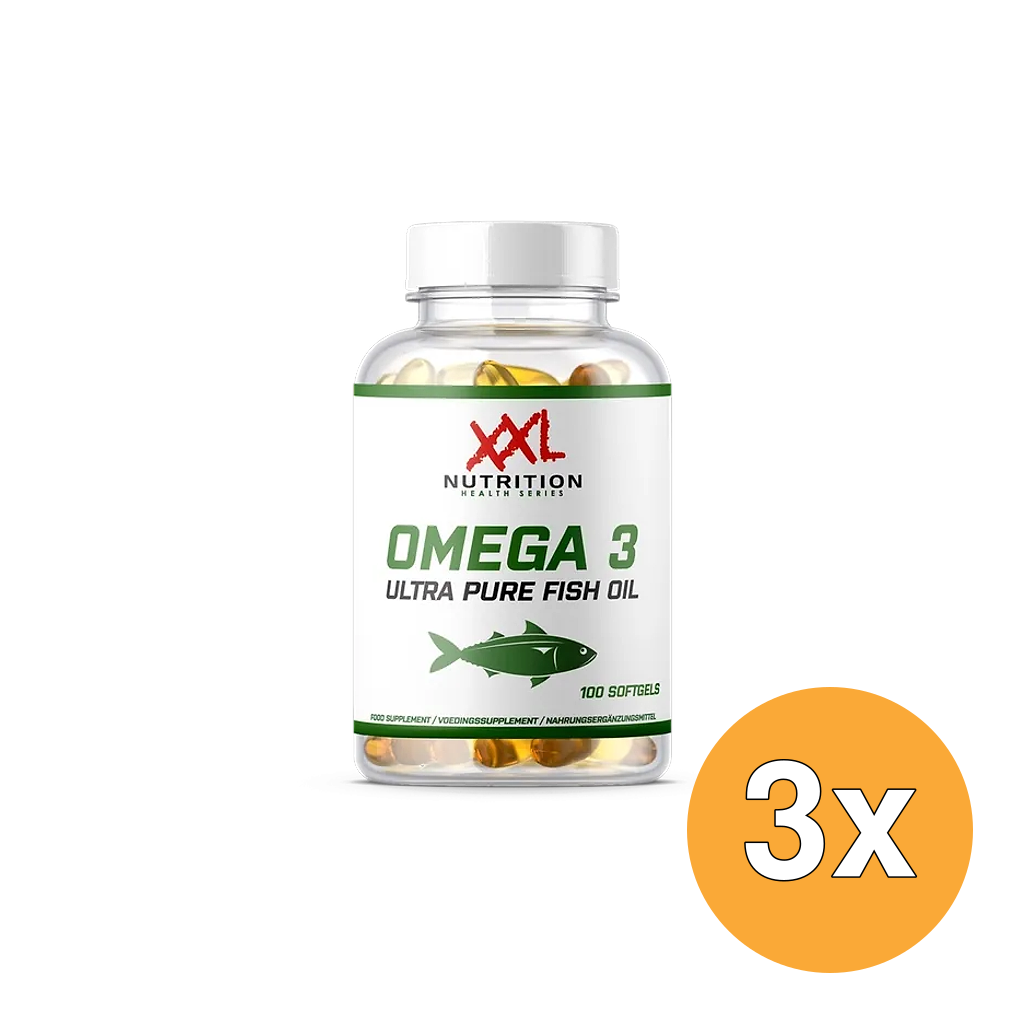 3x XXL Nutrition Omega 3 Ultra Pure (100 softgels)