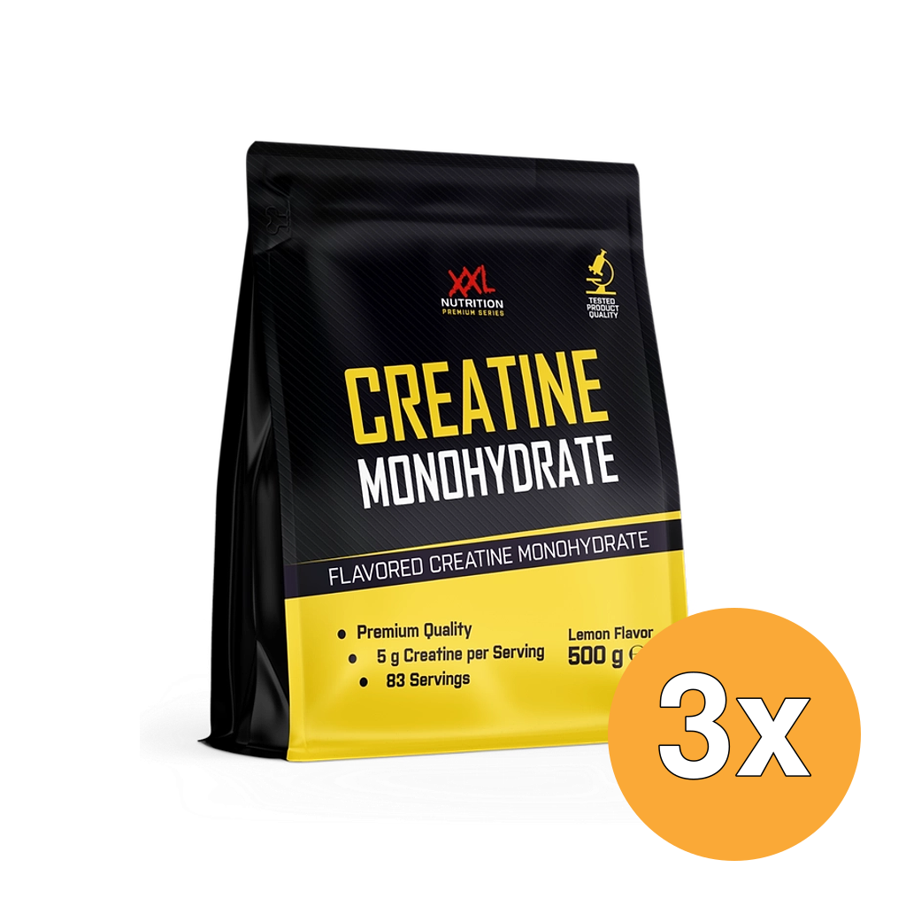 3x XXL Nutrition Creatine Monohydraat Lemon (500 gr)