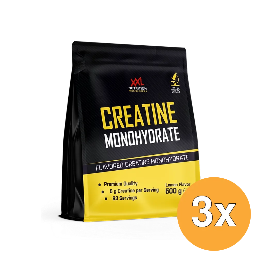 3x XXL Nutrition Creatine Monohydraat Lemon (500 gr)