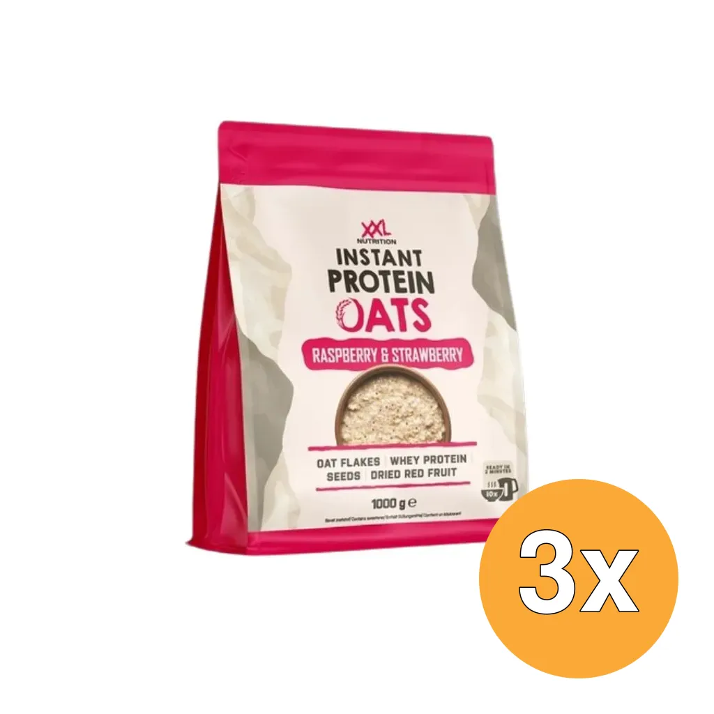 3x XXL Nutrition Instant Protein Oats Aardbei/Framboos (1000 gr)