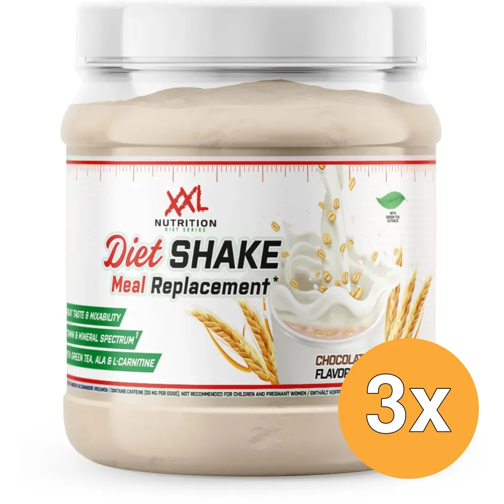 3x XXL Nutrition Diet Shake Chocolade (480 gr)
