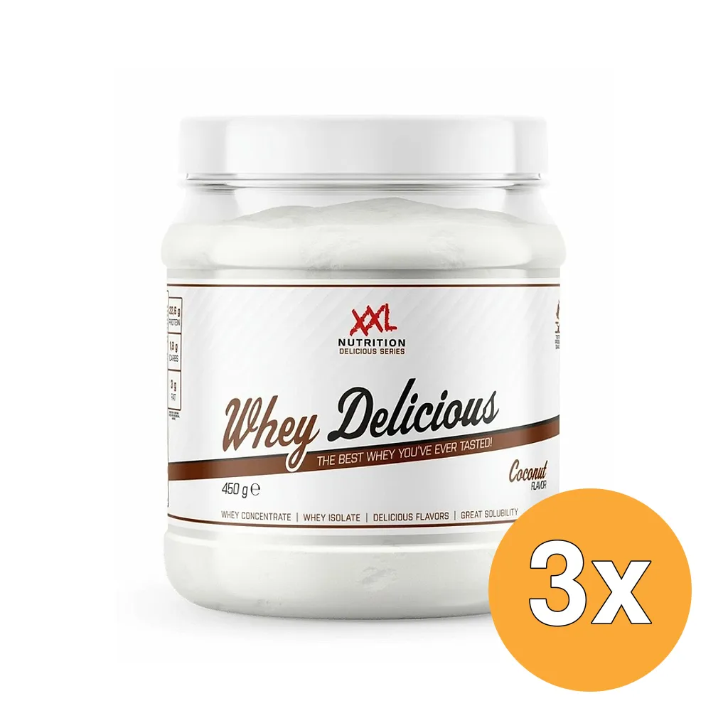 3x XXL Nutrition Whey Delicious Kokos (450 gr)