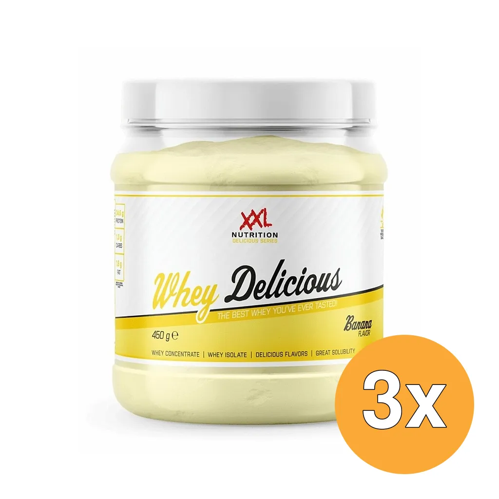 3x XXL Nutrition Whey Delicious Banaan (450 gr)