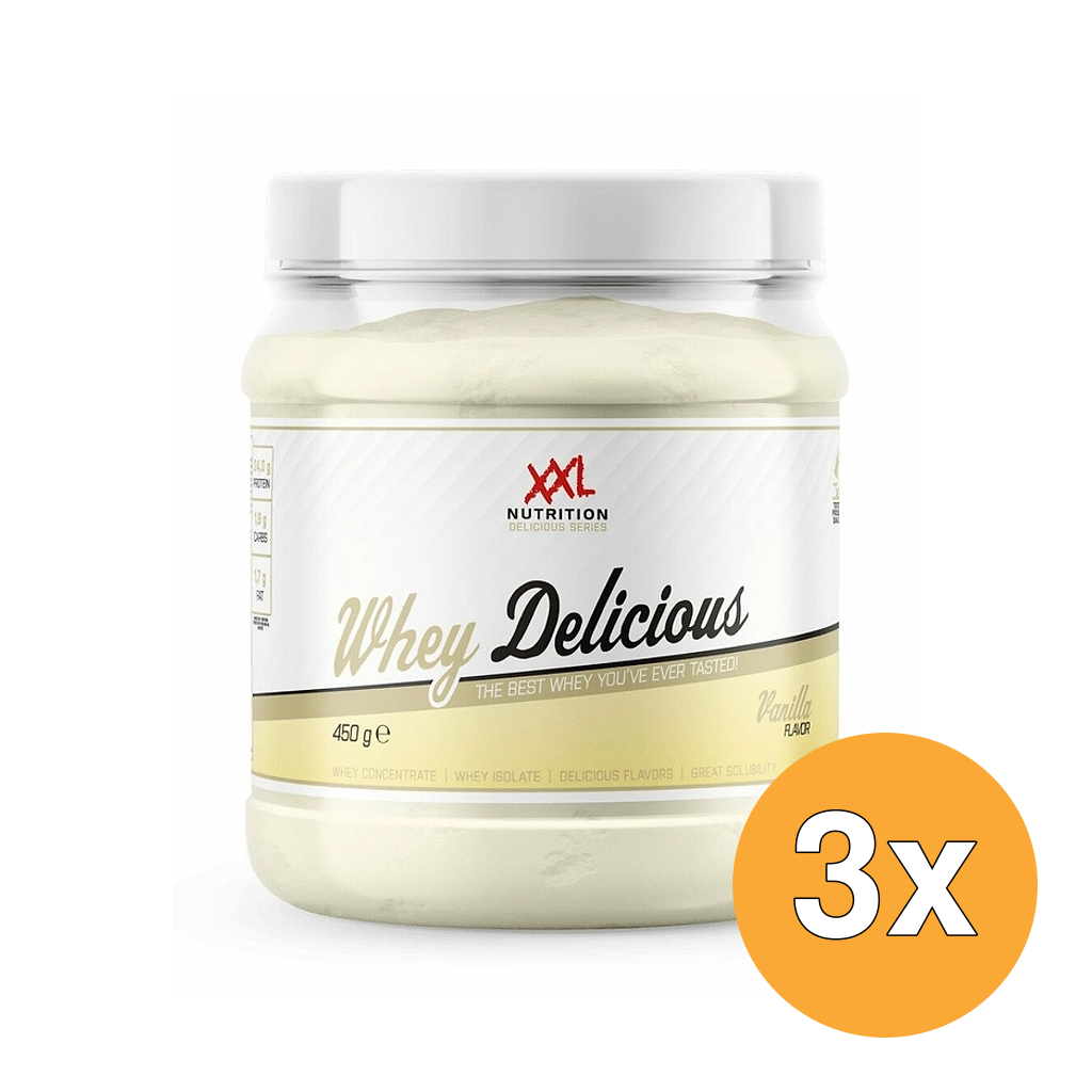 3x XXL Nutrition Whey Delicious Vanille (450 gr)