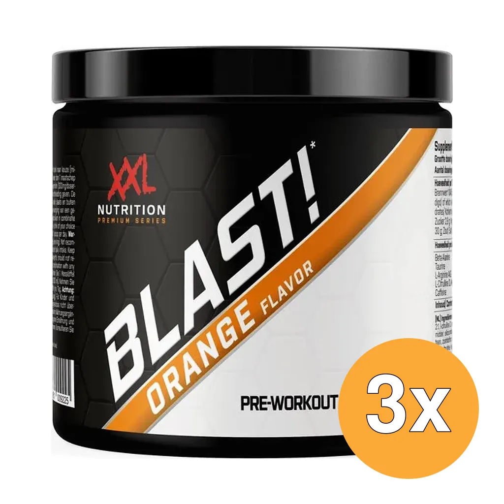 3x XXL Nutrition Blast Pre Workout Orange (300 gr)