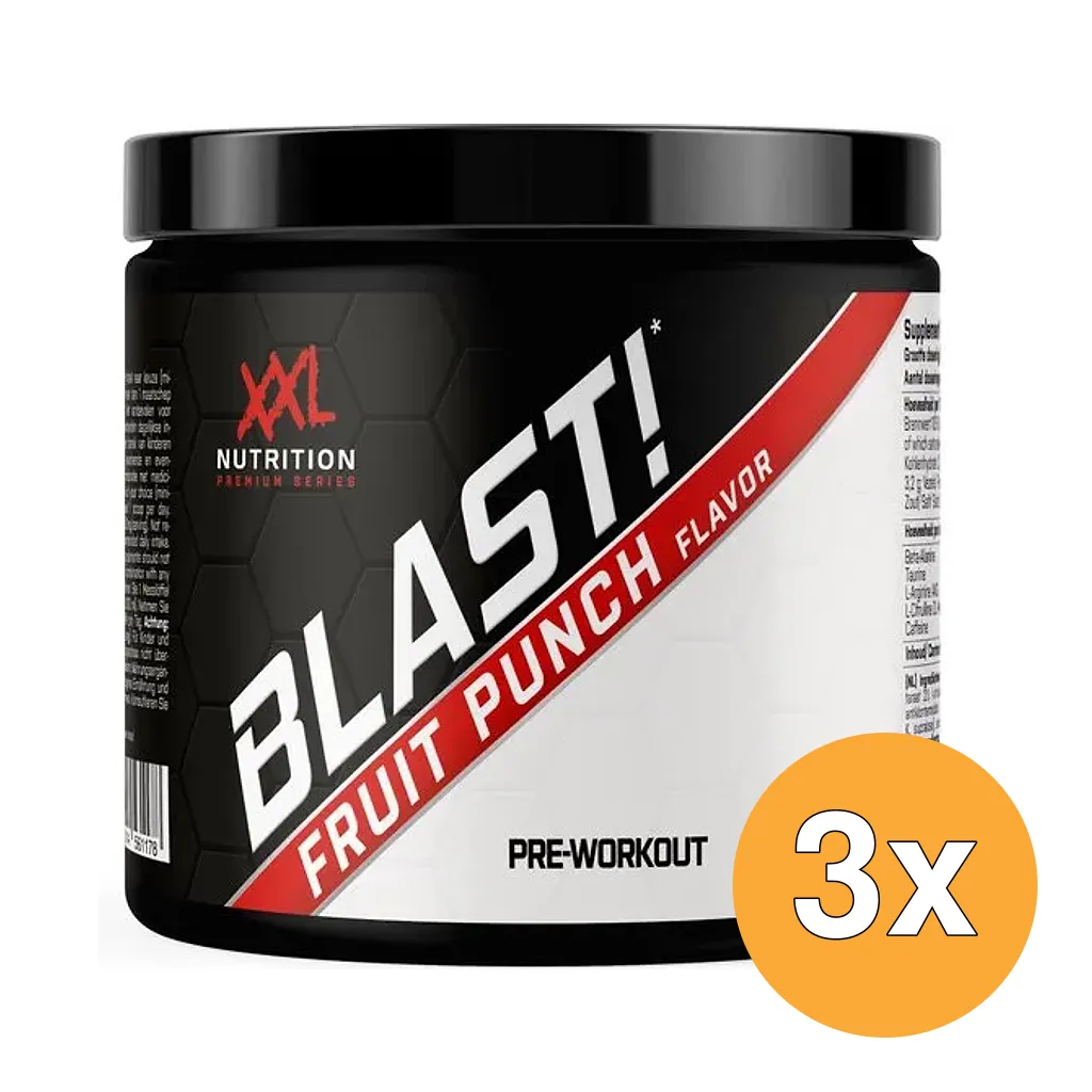 3x XXL Nutrition Blast Pre Workout Fruit Punch (300 gr)