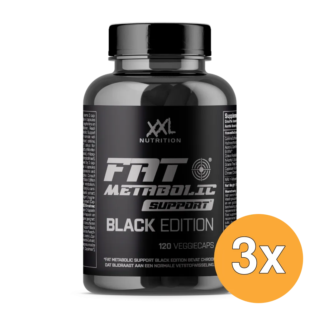 3x XXL Nutrition Fat Metabolic Support Black Edition (120 Vega Capsules)
