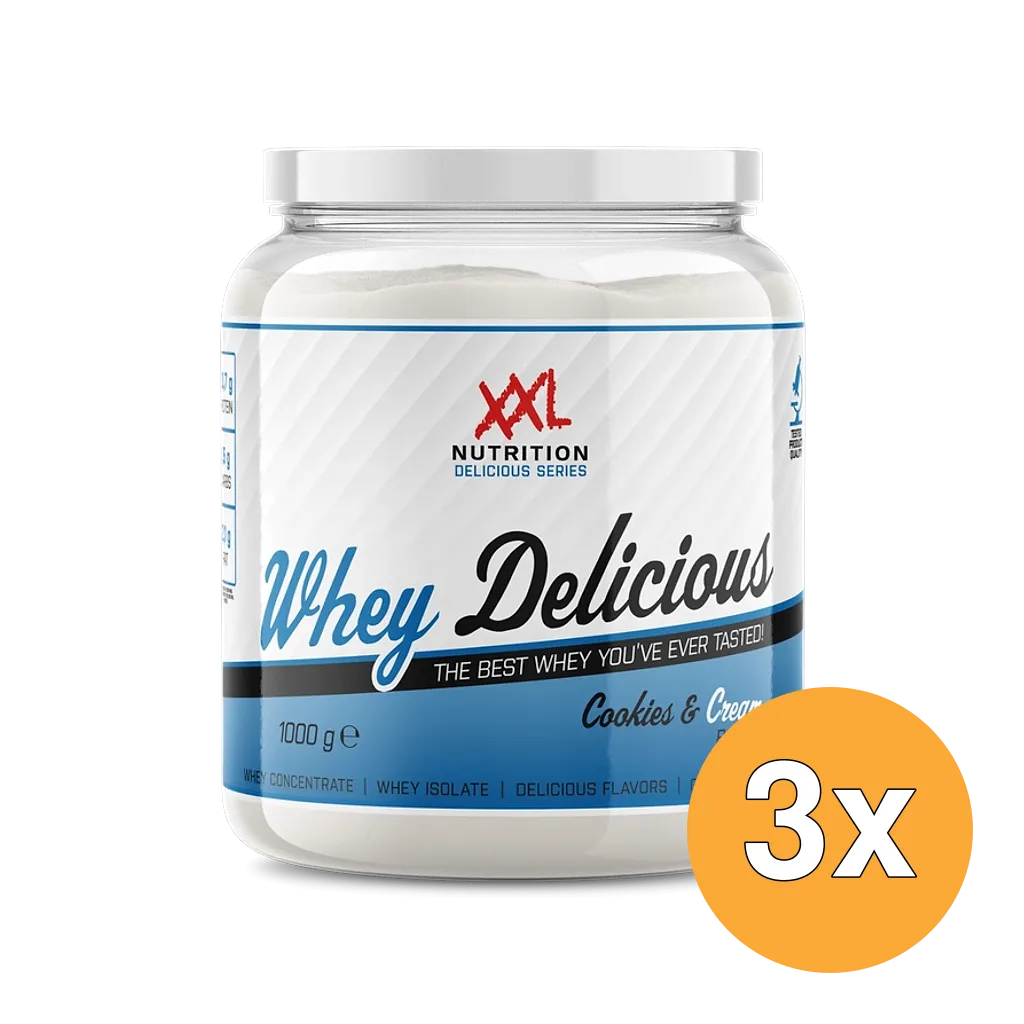 3x XXL Nutrition Whey Delicious Cookies & Cream (1000 gr)