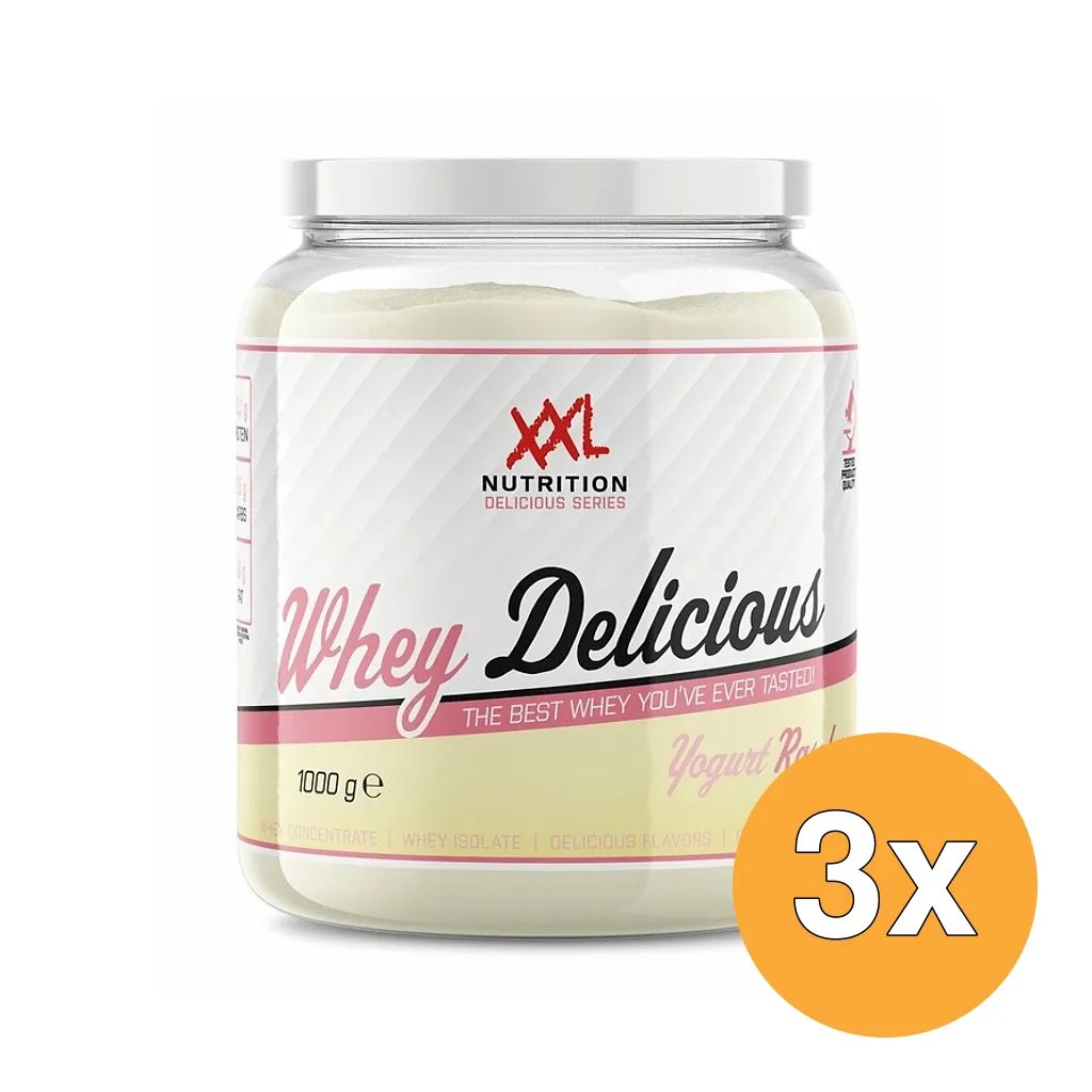 3x XXL Nutrition Whey Delicious Yoghurt Raspberry (1000 gr)