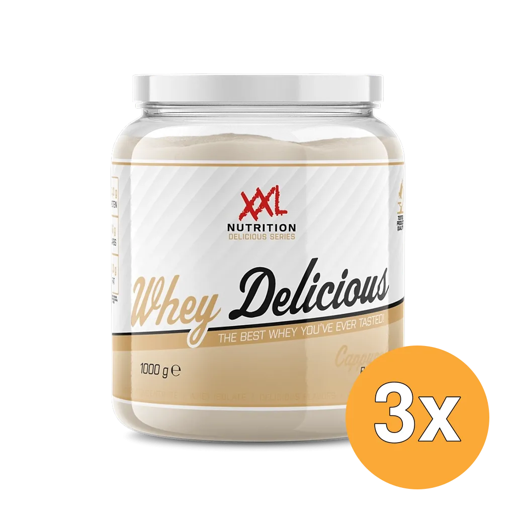 3x XXL Nutrition Whey Delicious Cappuccino (1000 gr)
