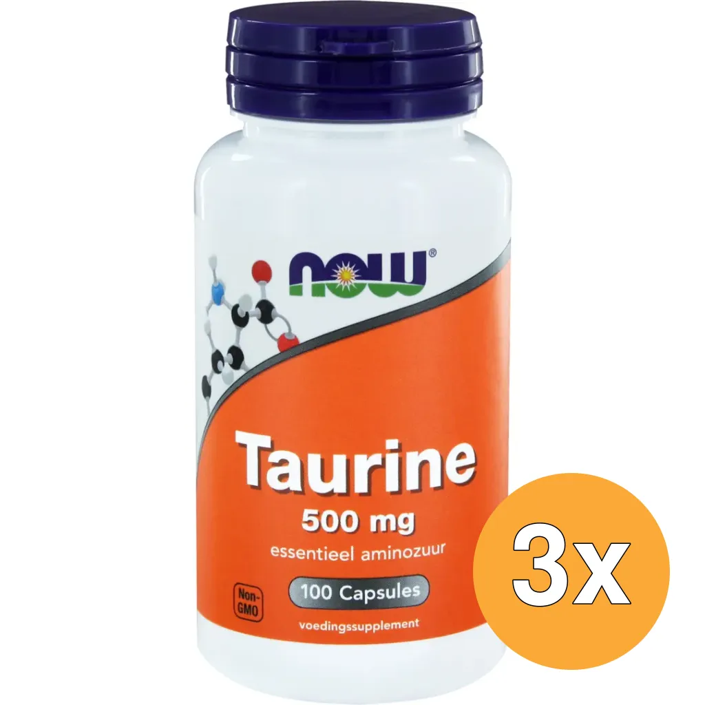 3x Now Taurine 500 mg (100 vega capsules)