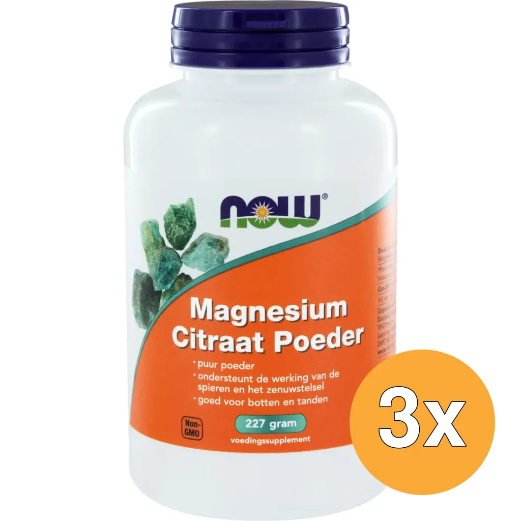 3x Now Magnesium citraat poeder (227 gr)