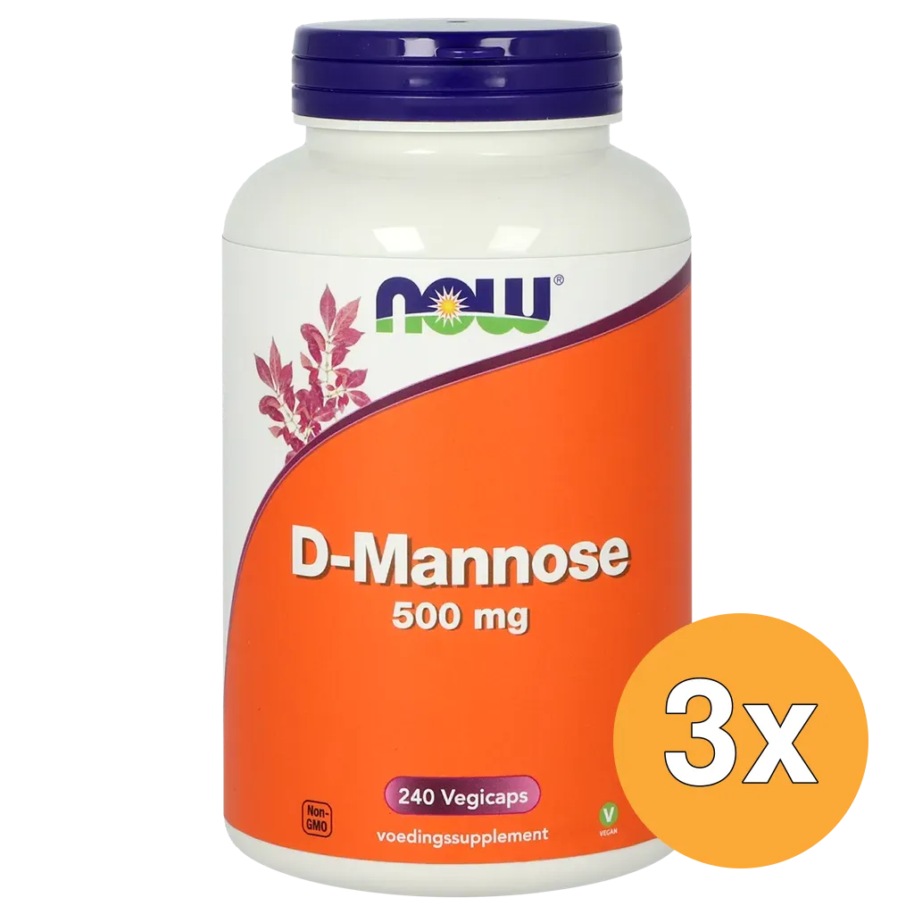 3x Now D-Mannose 500mg (240 vega capsules)