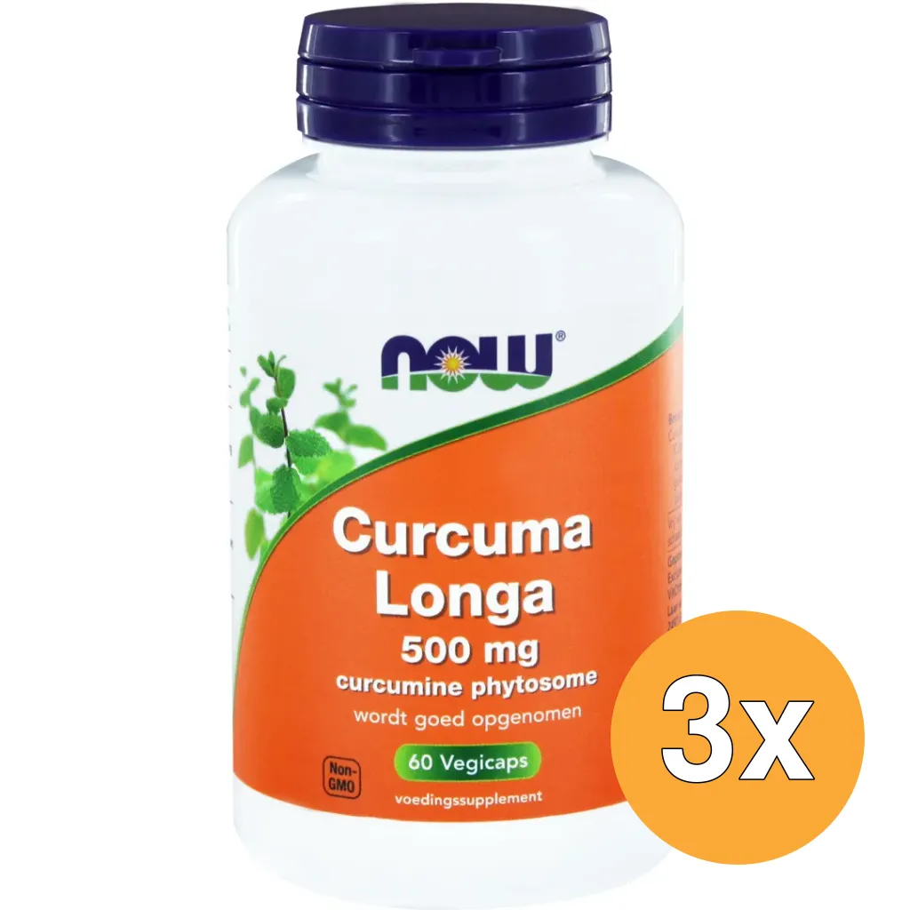 3x Now Curcuma Longa 500 mg (60 vega capsules)