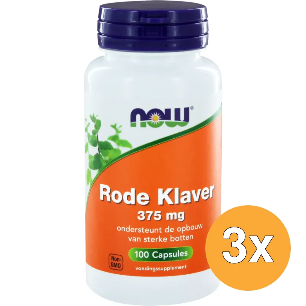 3x Now Rode Klaver 375 mg (100 capsules)