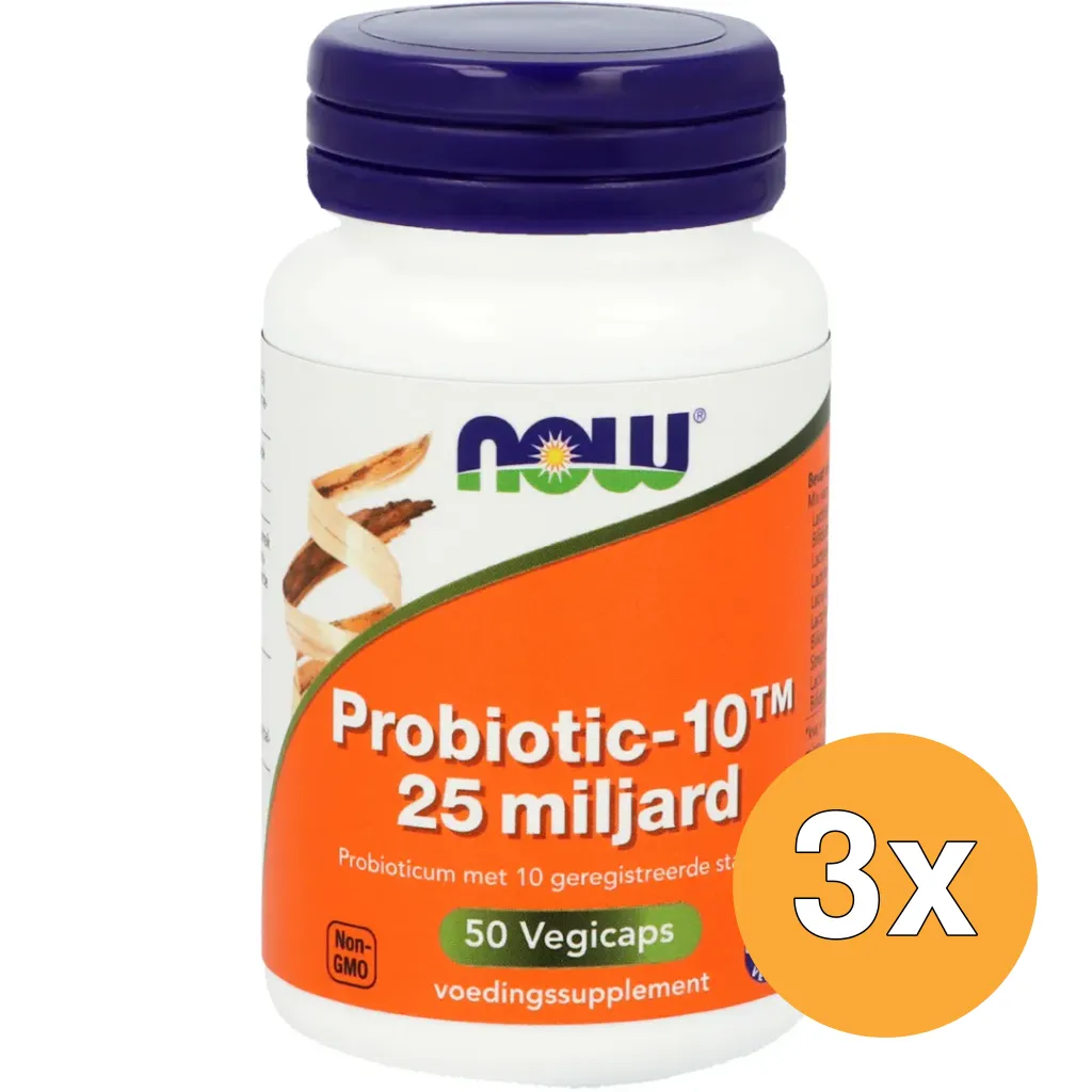 3x Now Biotica 25 Miljard Vh Probiotica (50 vega capsules)