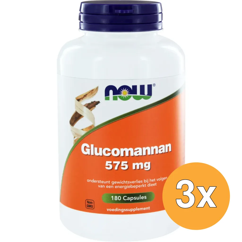 3x Now Glucomannan 575 mg (180 capsules)