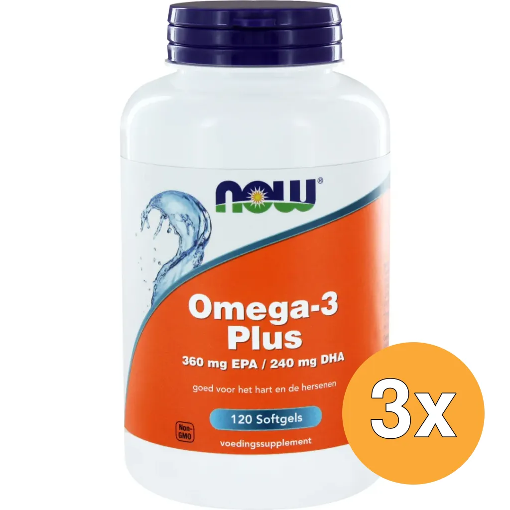 3x Now Omega-3 Plus 360 Mg Epa 240 Mg Dha (120 softgels)