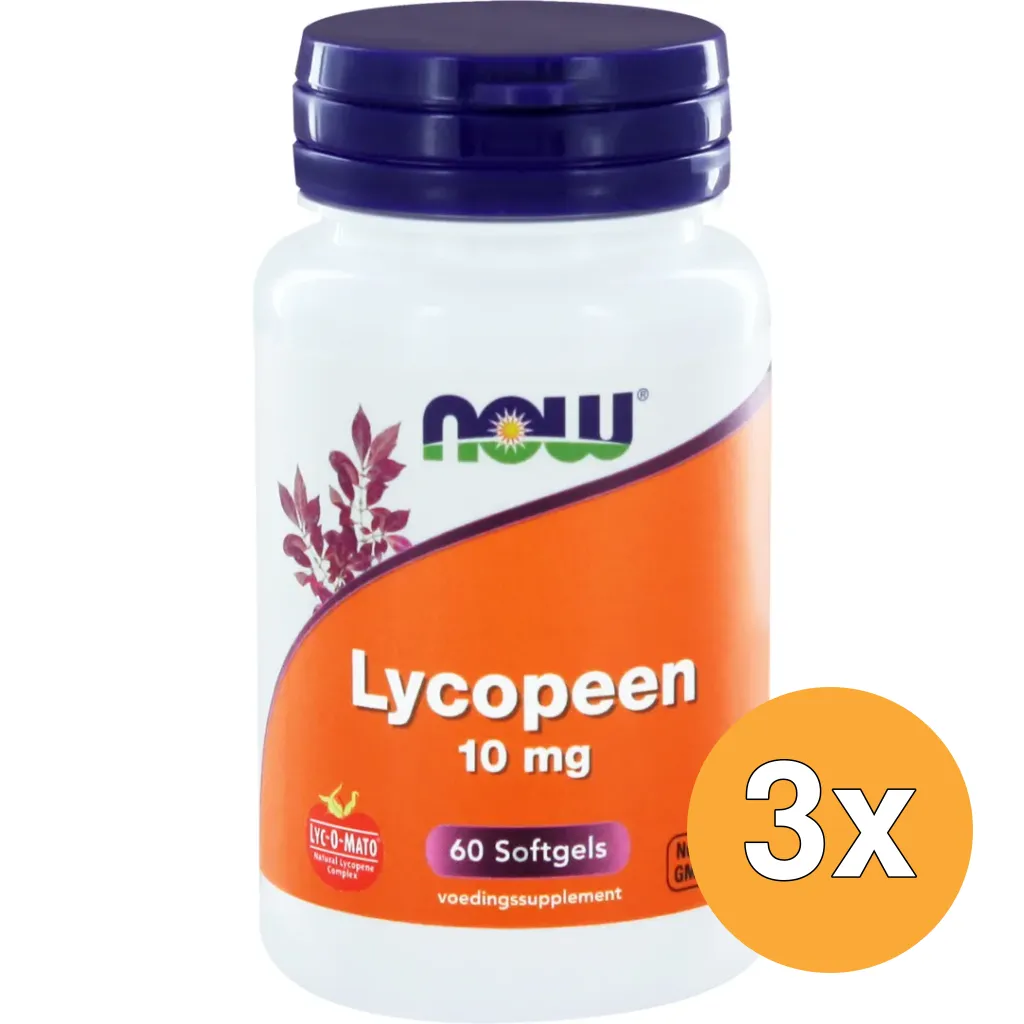 3x Now Lycopeen 10 mg (60 softgels)