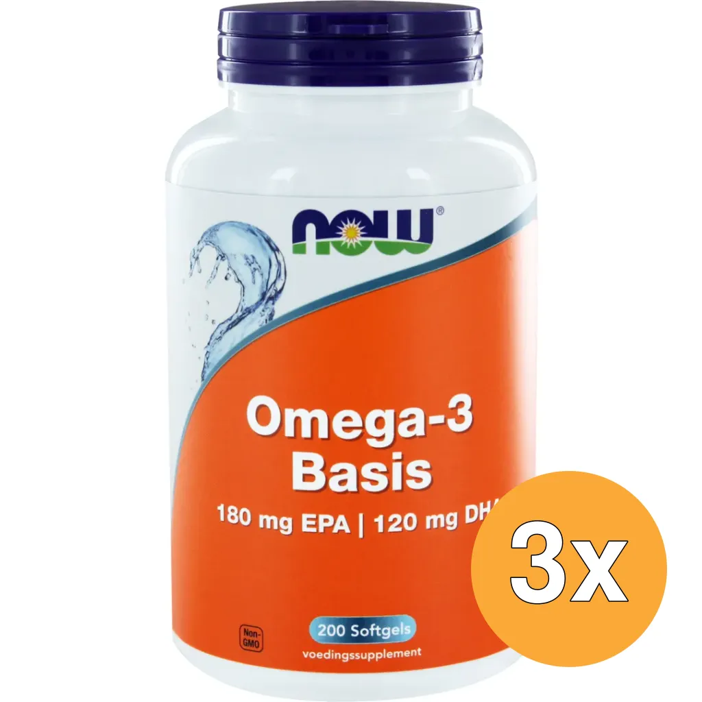 3x Now Omega-3 Basis 180 Mg Epa 120 Mg Dha (200 softgels)