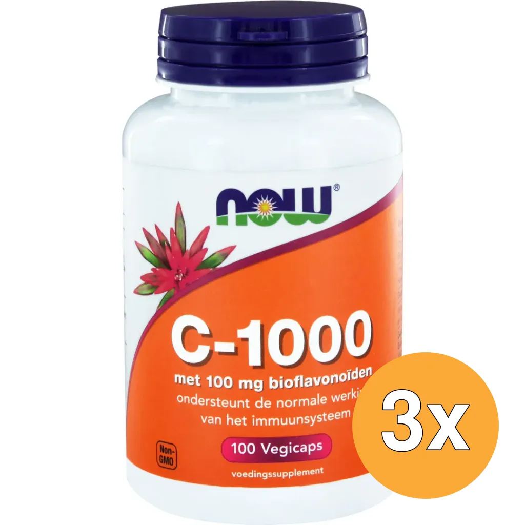 3x Now Vitamine C 1000 mg bioflavonoiden (100 vega capsules)