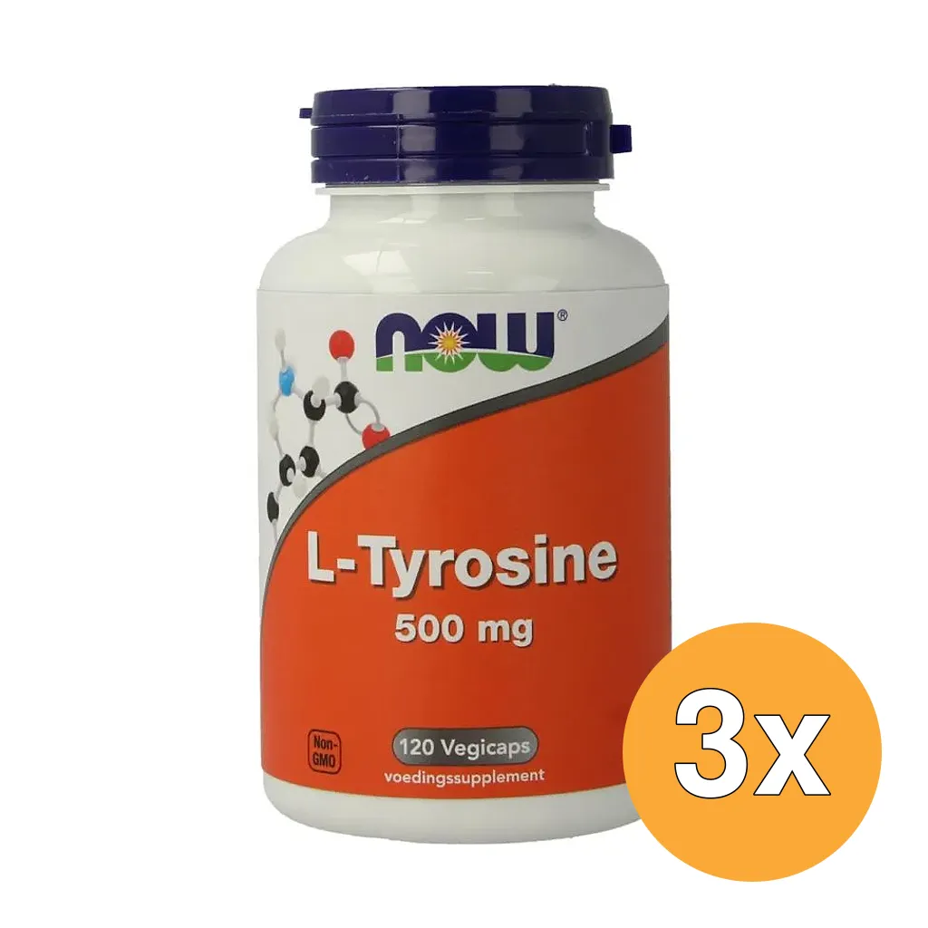 3x Now L-Tyrosine 500mg (120 vega capsules)