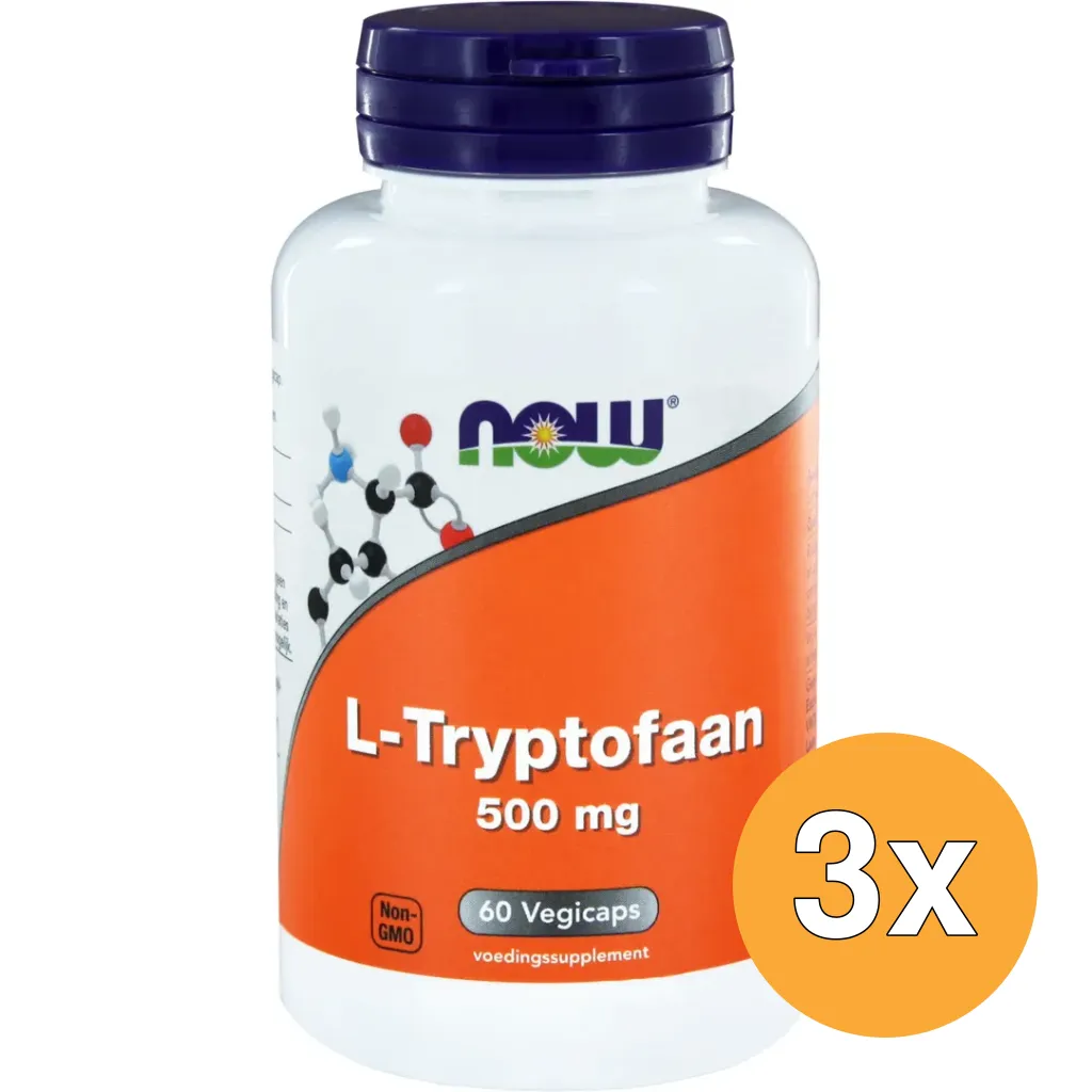 3x Now L-Tryptofaan 500 mg (60 vega capsules)