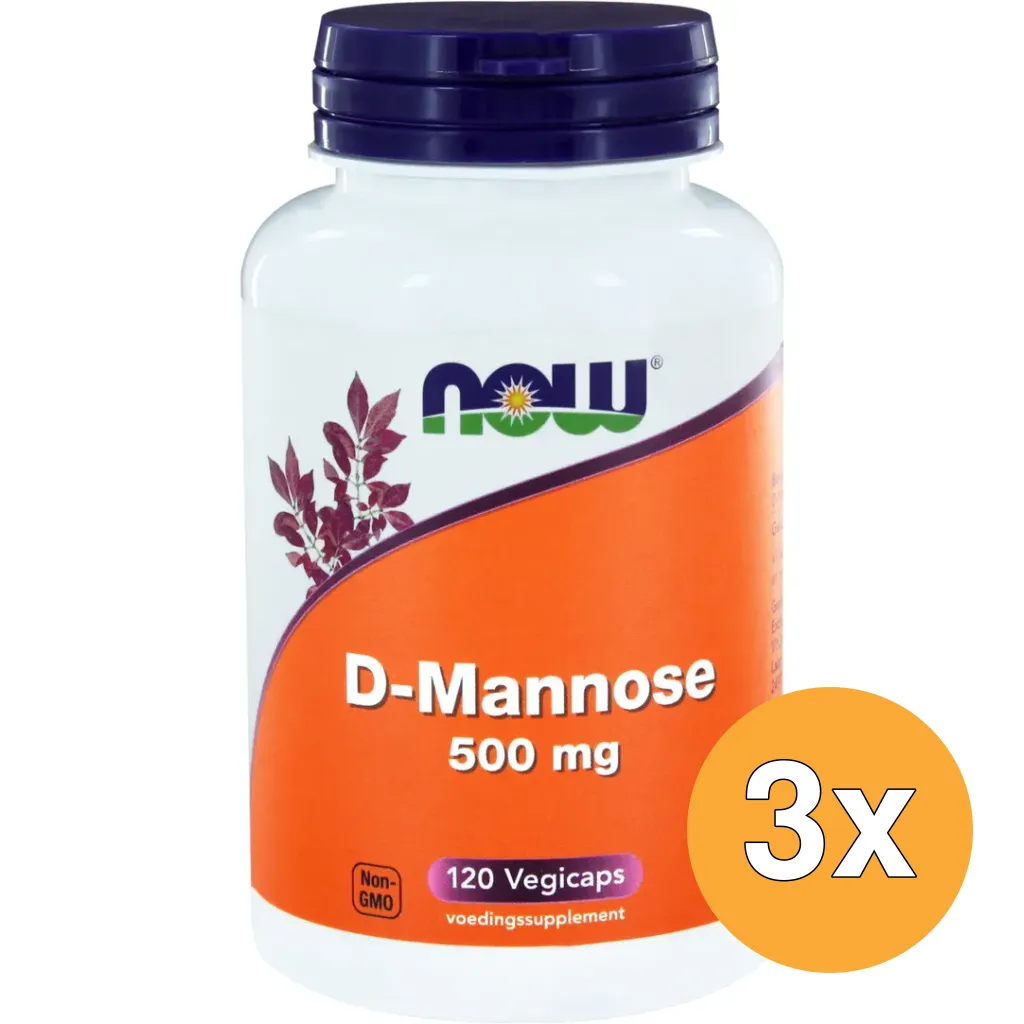 3x Now D Mannose 500 mg (120 vega capsules)