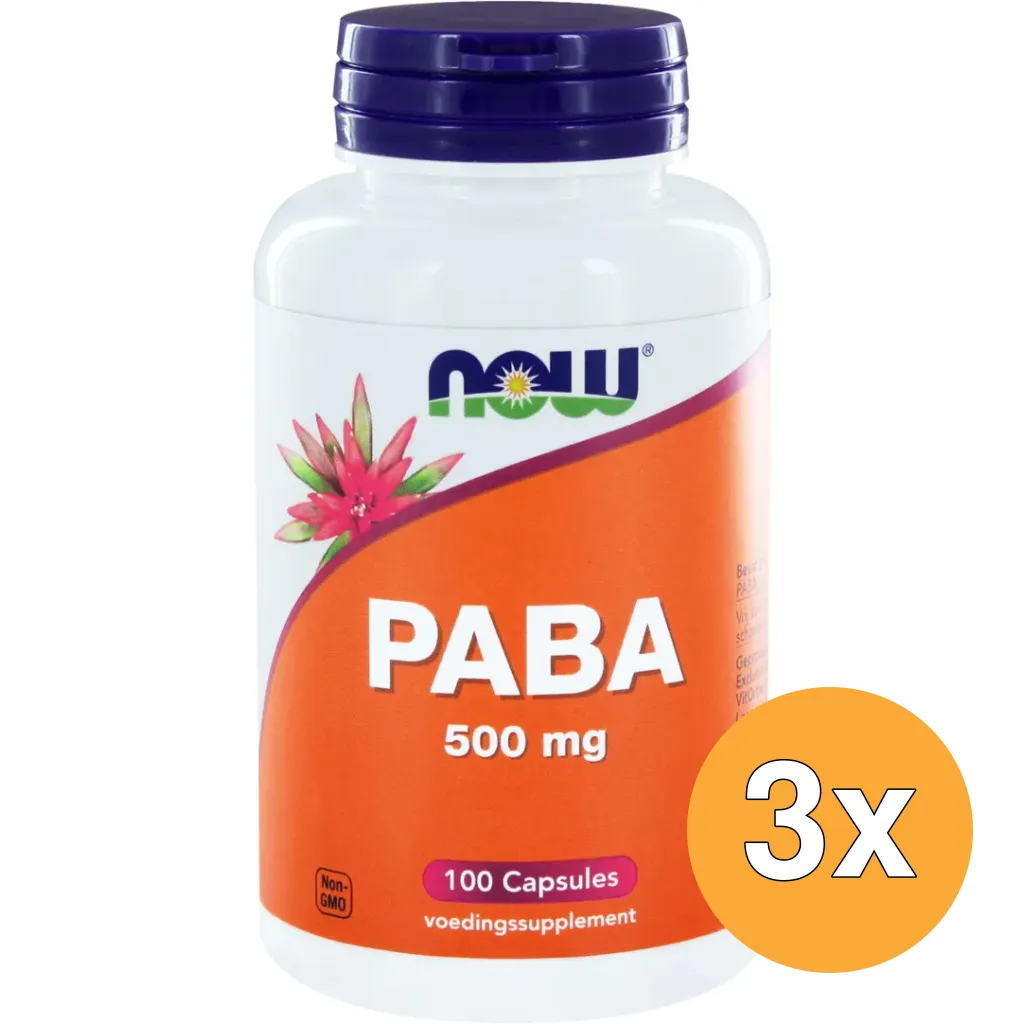3x Now PABA 500 mg (100 capsules)