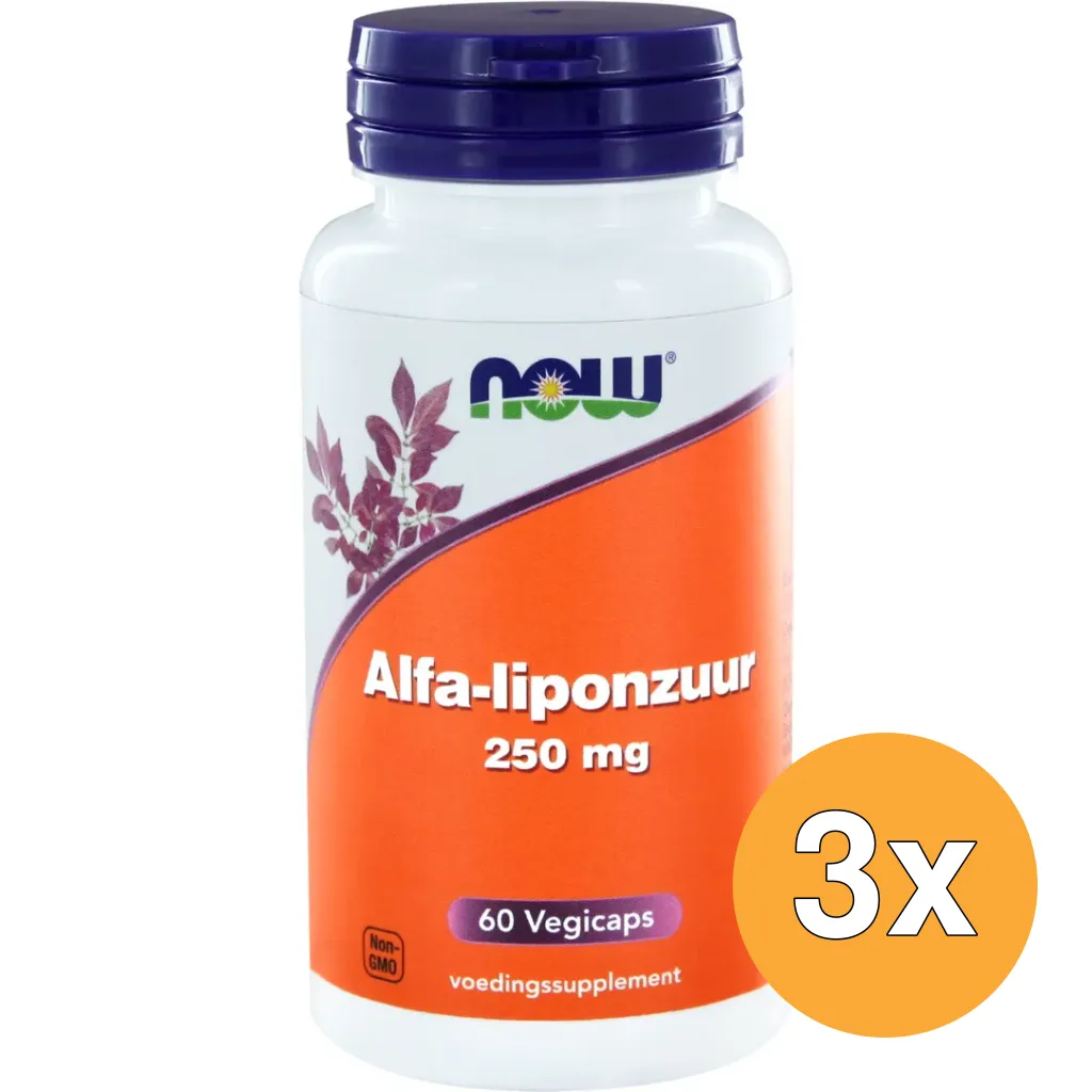 3x Now Alfa-liponzuur 250 mg (60 vega capsules)