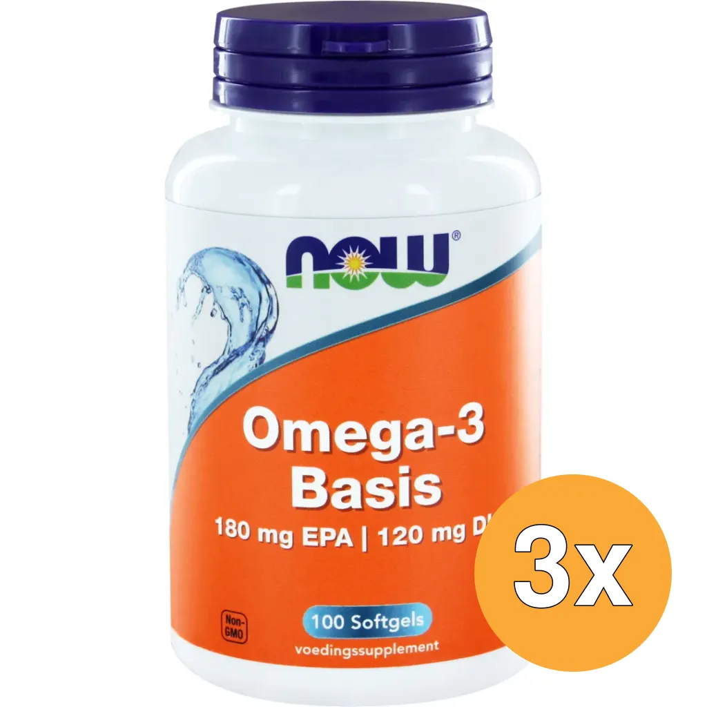 3x Now Omega-3 Basis 180 Mg Epa 120 Mg Dha (100 softgels)