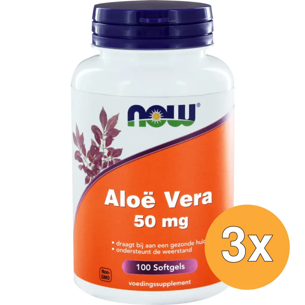 3x Now Aloe Vera 50 mg (100 softgels)