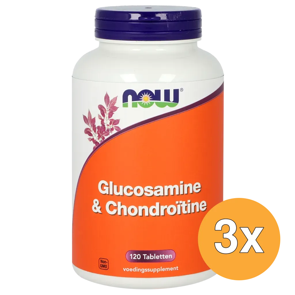 3x Now Glucosamine & Chondroïtine (120 tabletten)