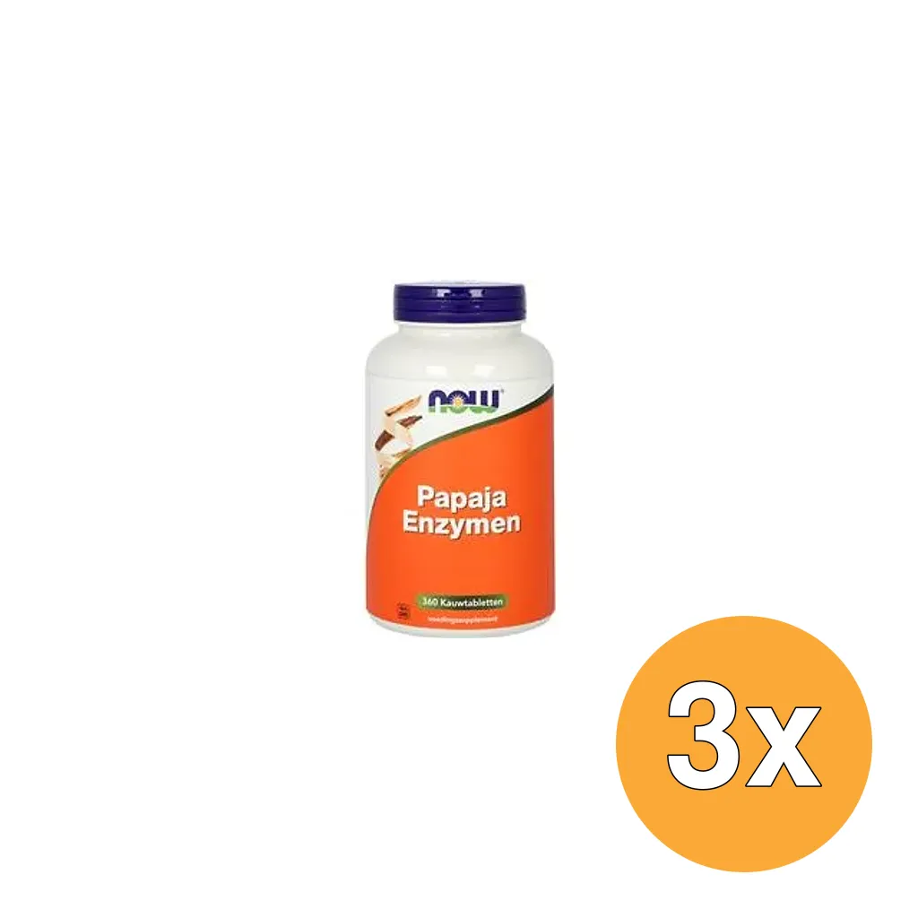 3x Now Papaja Enzymen (360 kauwtabletten)