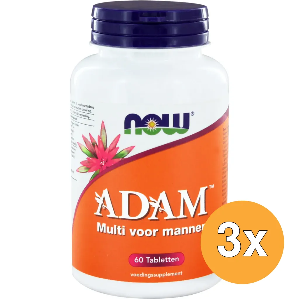 3x Now Adam Multivitamine Voor Mannen (60 tabletten)