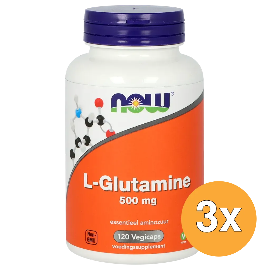 3x Now L-Glutamine 500mg (120 vega capsulesa)