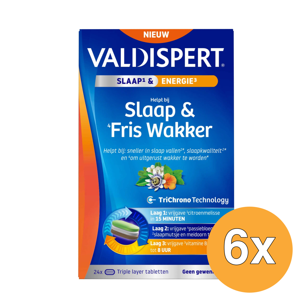 6x Valdispert Slaap & Fris Wakker (24 Tabletten)