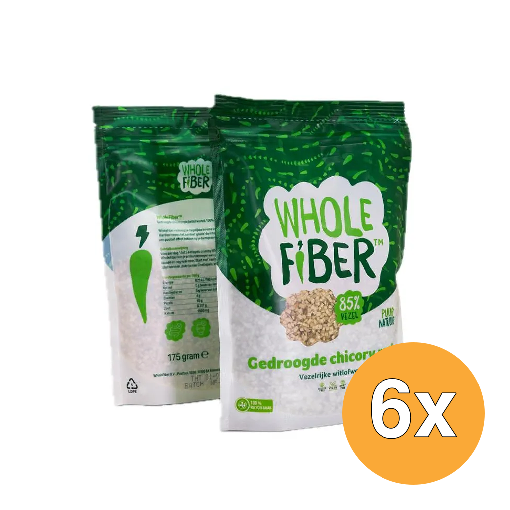 6x WholeFiber Gedroogde Chicory Root (175 gr)