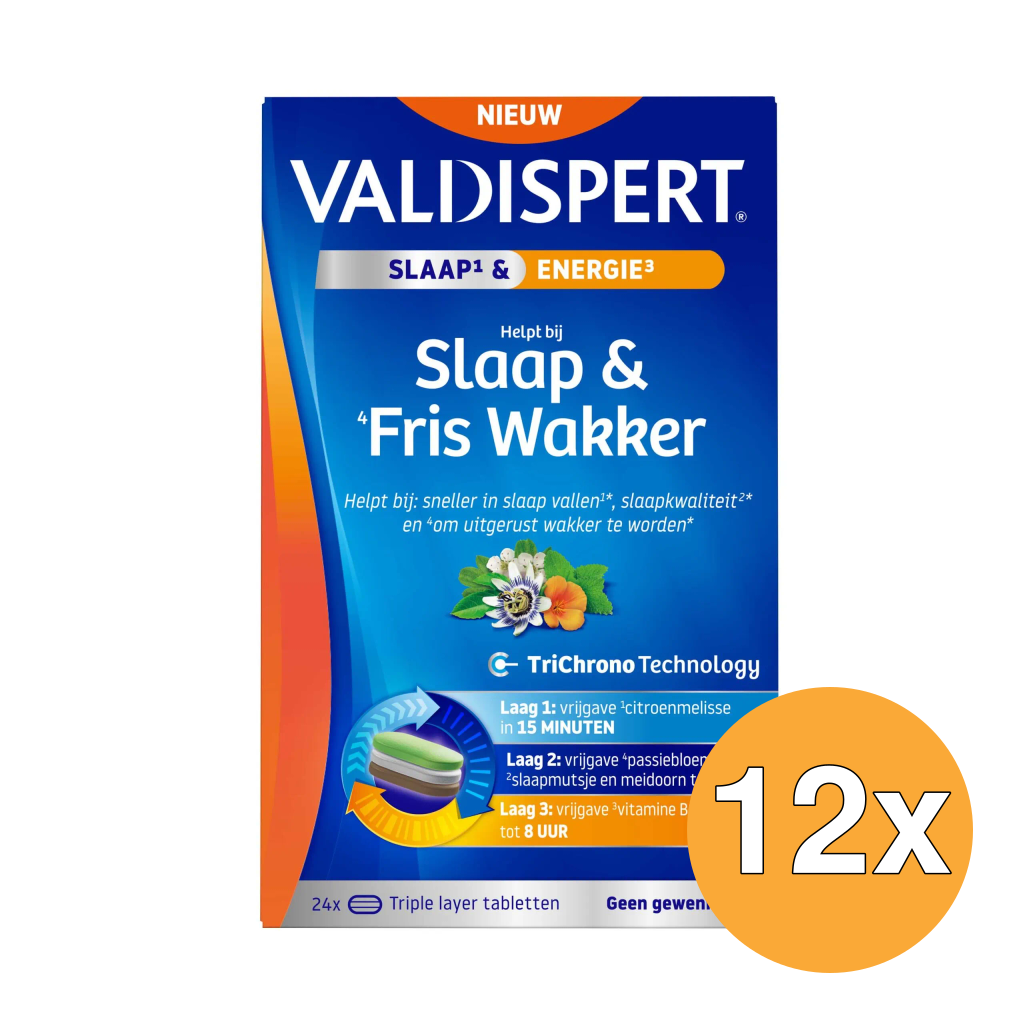 12x Valdispert Slaap & Fris Wakker (24 Tabletten)