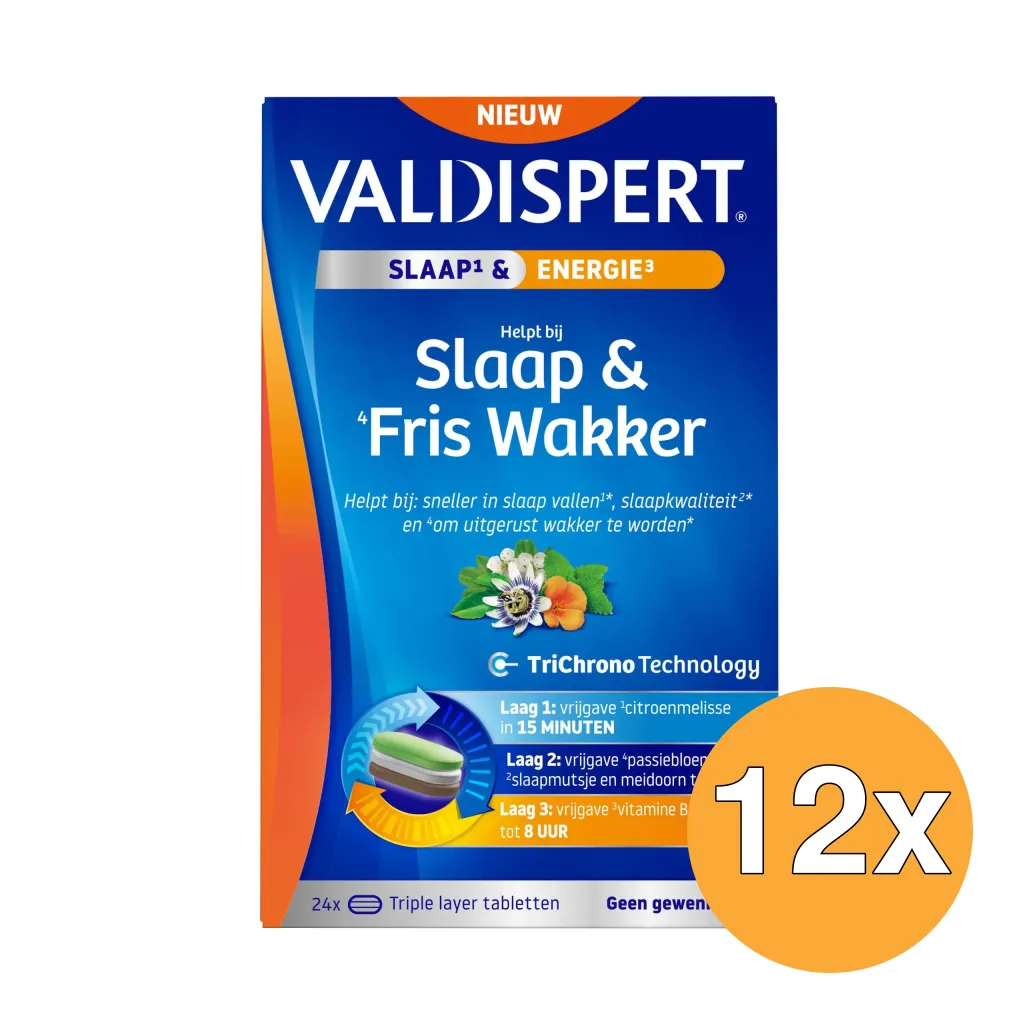 12x Valdispert Slaap & Fris Wakker (24 Tabletten)