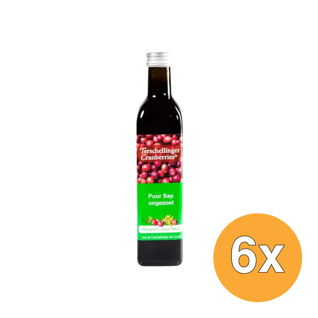 6x Terschellinger Cranberrysap ongezoet (500 ml)