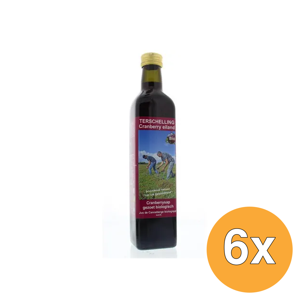 6x Terschellinger Cranberrysap gezoet bio (500 ml)