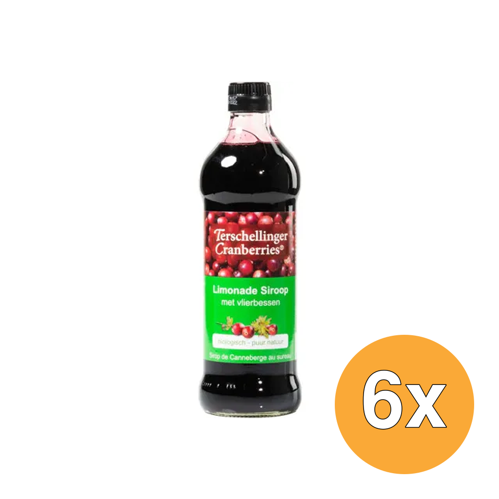 6x Terschellinger Cranberry-vlierbes siroop bio (500 ml)