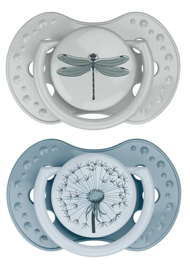 Difrax Fopspeen Dynamic 6-18 maand Botanic Blue/Green (2 stuk)