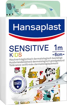Hansaplast Sensitive kids 1m x 6 cm (1 stuk)