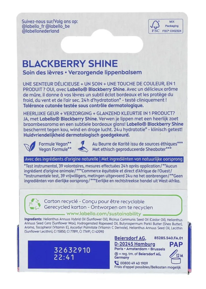 Labello Fruity shine blackberry (4,8 gr)