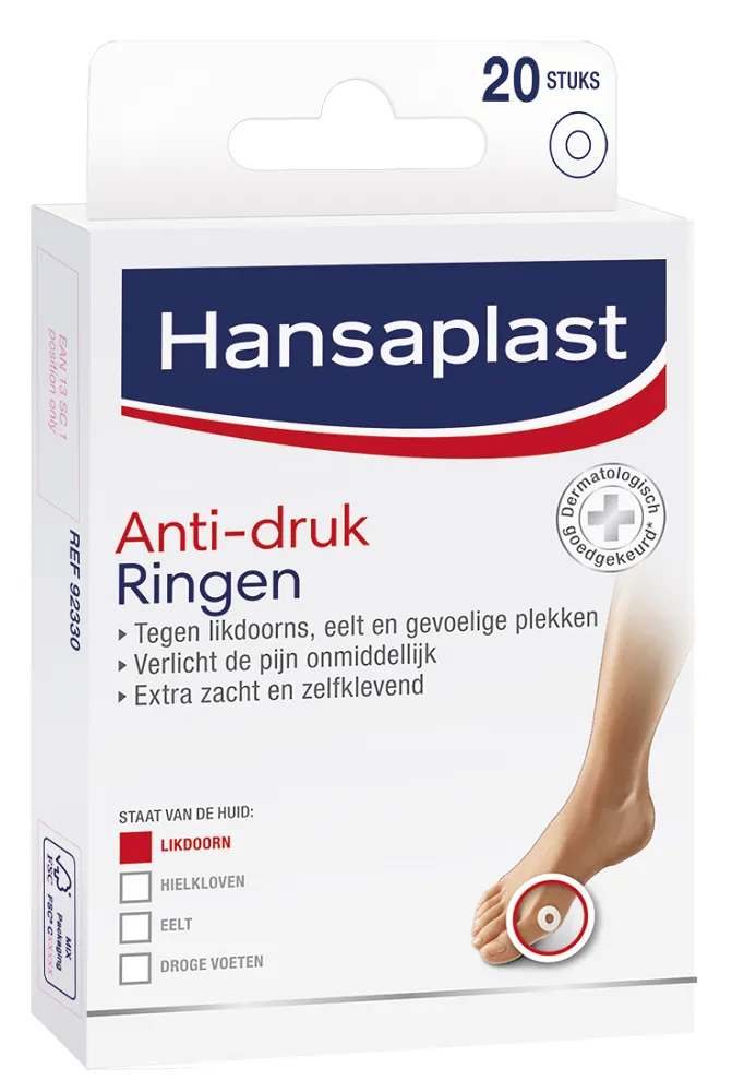 Hansaplast Voet anti-drukring likdoorn en eelt pleister (20 stuks)