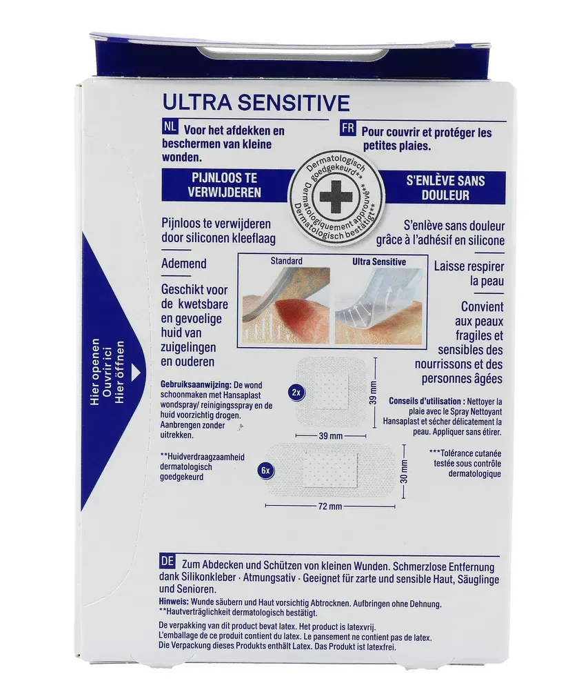 Hansaplast Pleisters ultra sensitive (8 stuks)