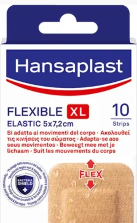 Hansaplast Flexible XL 5 x 7.2 cm (10 stuks)