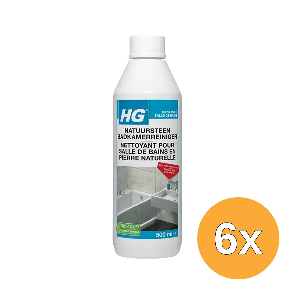6x HG Natuursteen Badkamerreiniger (500 ml)